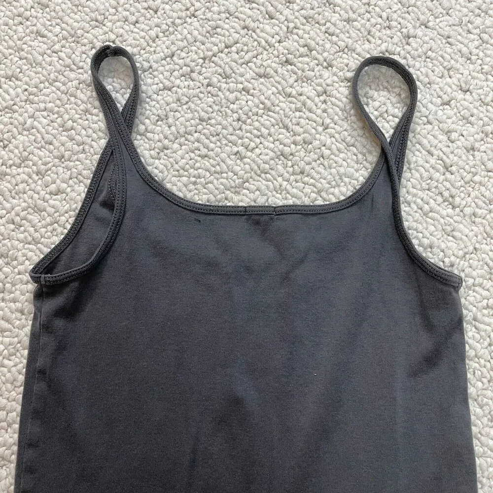 J.Crew Tank Top Shirt Girls Medium Dark Gray Charcoal Sleeveless Comfort Cotton